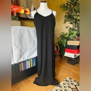 Fabletics Evelyn Built-In Bra Strappy Maxi Dress black size XL